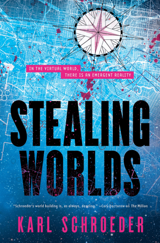 Okładka książki "Stealing Worlds" Karla Schroedera. 