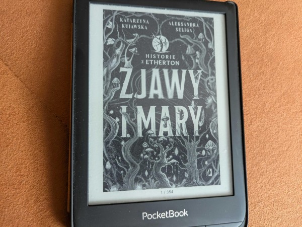 Okładka e-booka "Zjawy i mary" autorstwa Aleksandry Seligi oraz Katarzyny Kujawskiej. E-book ma 354 strony.
