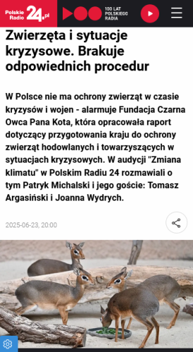 Dikdiki - małe antylopy na wybiegu ogrodu zoologicznego i napis Zwierzęta i sytuacje kryzysowe. Brakuje odpowiednich procedur

Logotyp Polskie Radio24.pl