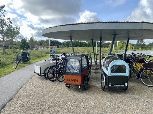 Corporate bicycle parking area of a local company in rural Denmark.